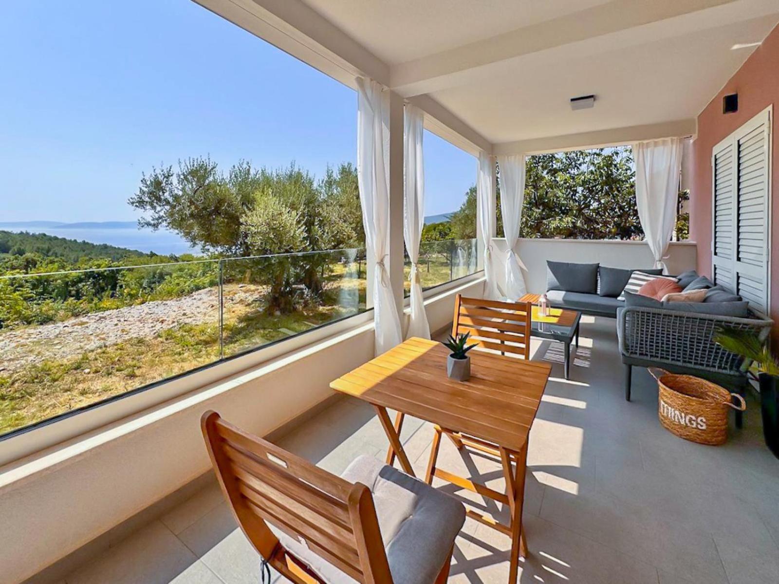 Studio Vesna With A Terrace And Sea View Рабац Экстерьер фото